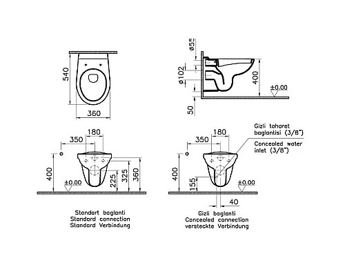 Приобрести Комплект подвесной унитаз + система инсталляции VitrA Normus 9773B003-7206 в магазине сантехники Santeh-Crystal.ru