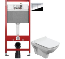 Комплект подвесной унитаз Cersanit Carina MZ-CARINA-XL-COn-S-DL-E + система инсталляции Tece 9400412