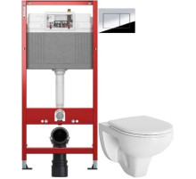 Комплект подвесной унитаз Damixa Jupiter DX77C1738SC + система инсталляции Tece 9400412