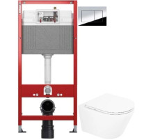Комплект подвесной унитаз BelBagno Tre BB8001CHR/SC + система инсталляции Tece 9400412