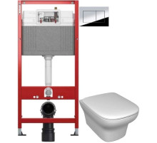 Комплект подвесной унитаз Jacob Delafon Vox EDM102-00 + E20142-00 + система инсталляции Tece 9400412