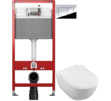 Комплект подвесной унитаз Villeroy & Boch Subway 2.0 5614R201 + система инсталляции Tece 9400412