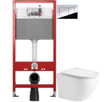Комплект подвесной унитаз WeltWasser Merzbach 004GL-WT + система инсталляции Tece 9400412