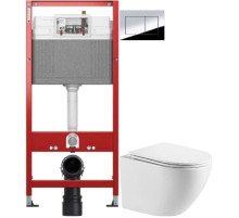 Комплект подвесной унитаз WeltWasser Merzbach 041 GL-WT + система инсталляции Tece 9400412