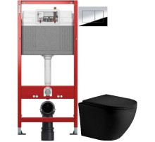 Комплект подвесной унитаз WeltWasser Merzbach 004MT-BL + система инсталляции Tece 9400412