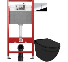 Комплект подвесной унитаз Jaquar Solo SLS-BLM-6953BIUFSM + система инсталляции Tece 9400412