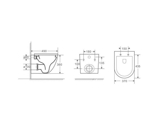Приобрести Комплект подвесной унитаз Grossman GR-4455BMSQ + система инсталляции Tece 9400412 в магазине сантехники Santeh-Crystal.ru