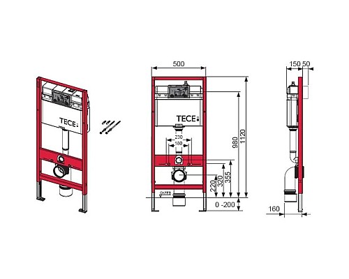 Заказать Комплект подвесной унитаз SantiLine SL-5005 + система инсталляции Tece 9400413 в магазине сантехники Santeh-Crystal.ru