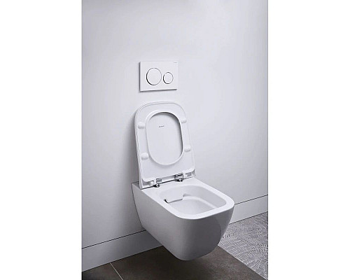 Купить Комплект подвесной унитаз Geberit Smyle Square 500.683.01.1 + система инсталляции Tece 9400413 в магазине сантехники Santeh-Crystal.ru