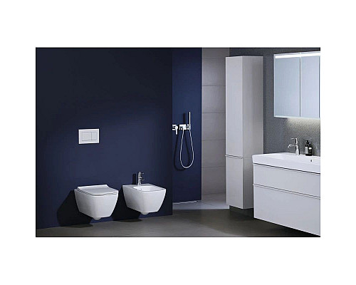 Купить Комплект подвесной унитаз Geberit Smyle Square 500.683.01.1 + система инсталляции Tece 9400413 в магазине сантехники Santeh-Crystal.ru