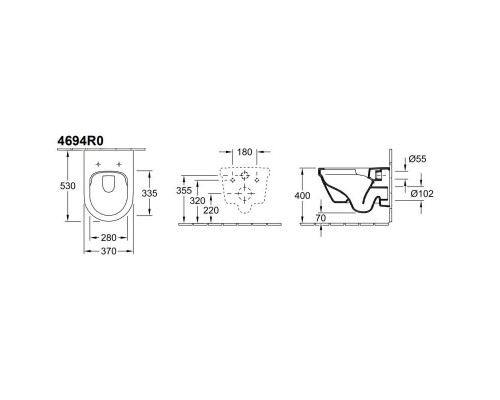 Купить Комплект подвесной унитаз Villeroy & Boch Architectura 4694HR01 + система инсталляции Tece 9400413 в магазине сантехники Santeh-Crystal.ru