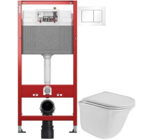 Комплект подвесной унитаз WeltWasser Telbach 004GL-WT + система инсталляции Tece 9400413