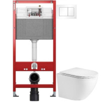 Комплект подвесной унитаз WeltWasser Merzbach 004GL-WT + система инсталляции Tece 9400413
