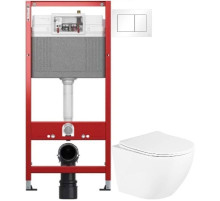Комплект подвесной унитаз BelBagno Uno BB3105CHR/SC + система инсталляции Tece 9400413
