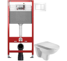 Комплект подвесной унитаз WeltWasser Baarbach 004GL-WT + система инсталляции Tece 9400413