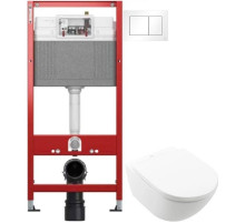 Комплект подвесной унитаз Villeroy & Boch Subway 3.0 4670TS01 + система инсталляции Tece 9400413