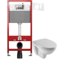 Комплект подвесной унитаз Jacob Delafon Patio E4187-00 + E70021-00 + система инсталляции Tece 9400413