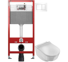 Комплект подвесной унитаз Jacob Delafon Odeon Rive Gauche EDR102-00 + E24889-00 + система инсталляции Tece 9400413