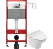 Комплект подвесной унитаз Jacob Delafon Nouvelle Vague EDK102-00 + E22124-00 + система инсталляции Tece 9400413