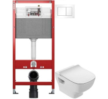 Комплект подвесной унитаз Jacob Delafon Struktura EDF102-00 + E70025-00 + система инсталляции Tece 9400413