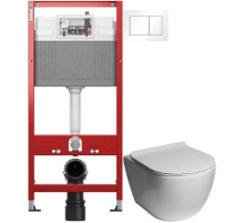 Комплект подвесной унитаз SantiLine SL-5002 + система инсталляции Tece 9400413