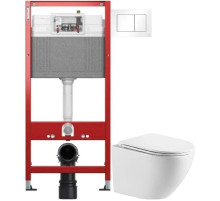 Комплект подвесной унитаз WeltWasser Merzbach 041 GL-WT + система инсталляции Tece 9400413