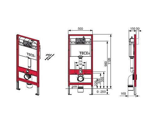 Заказать Комплект подвесной унитаз SantiLine SL-5002 + система инсталляции Tece 9400413 в магазине сантехники Santeh-Crystal.ru