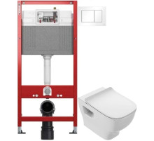 Комплект подвесной унитаз Jacob Delafon Struktura EDE102-00 + E20606-WTE + система инсталляции Tece 9400413