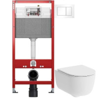 Комплект подвесной унитаз Damixa Sirius DX86C1700SC + система инсталляции Tece 9400413