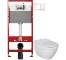 Комплект подвесной унитаз Ambassador Nord 133T20001-132T20001S + система инсталляции Tece 9400413