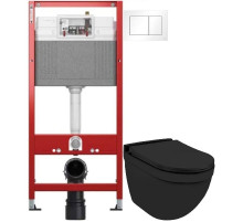 Комплект подвесной унитаз Jaquar Solo SLS-BLM-6953BIUFSM + система инсталляции Tece 9400413