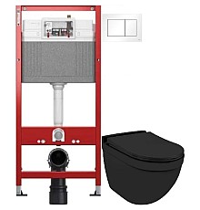 Комплект подвесной унитаз Jaquar Solo SLS-BLM-6953BIUFSM + система инсталляции Tece 9400413