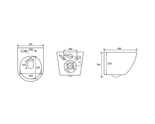 Купить Комплект подвесной унитаз Abber Bequem AC1100 + система инсталляции Abber AC0105 + AC0120 в магазине сантехники Santeh-Crystal.ru