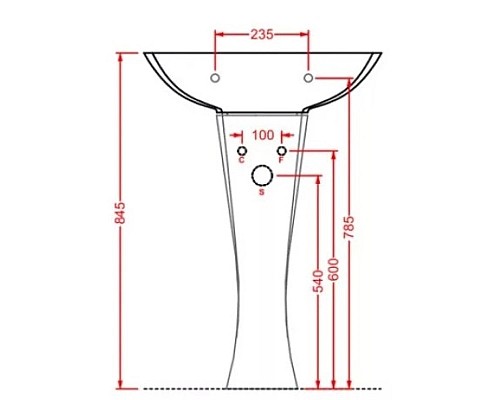 Приобрести Пьедестал для раковины Artceram Jazz JZC0030100 в магазине сантехники Santeh-Crystal.ru