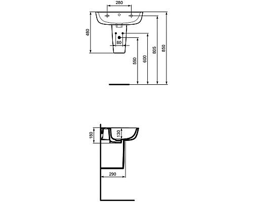 Заказать Полупьедестал Ideal Standard Esedra T282901 в магазине сантехники Santeh-Crystal.ru