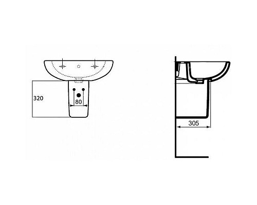 Купить Полупьедестал Ideal Standard Tesi T033401 в магазине сантехники Santeh-Crystal.ru