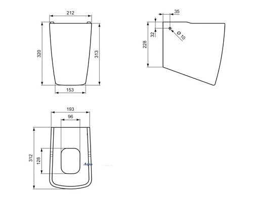 Приобрести Полупьедестал для раковины Ideal Standard Tonic II T429301 в магазине сантехники Santeh-Crystal.ru