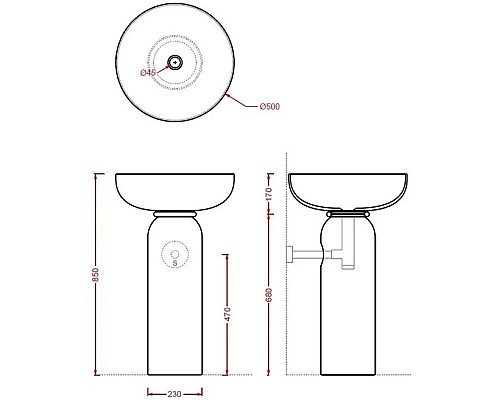 Заказать Колонна для раковины Artceram Jolie JOC001 17 00 в магазине сантехники Santeh-Crystal.ru