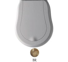 Сиденье для унитаза с микролифтом белый/бронза Kerasan Retro New 108401