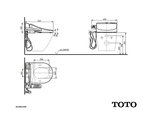 Купить Сиденье для унитаза Toto WASHLET™ EK 2.0 MH/NC TCF6632G#NW1 в магазине сантехники Santeh-Crystal.ru