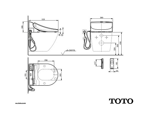 Приобрести Сиденье для унитаза с дистанционным управлением Toto WASHLET™ GL 2.0 MH/NC TCF6532G#NW1 в магазине сантехники Santeh-Crystal.ru