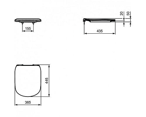 Купить Сиденье для унитаза Ideal Standard Tesi T352801 в магазине сантехники Santeh-Crystal.ru