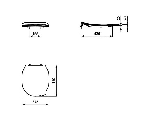 Купить Сиденье для унитаза с микролифтом Ideal Standard Contour 21 S453601 в магазине сантехники Santeh-Crystal.ru