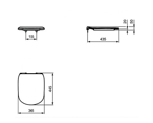 Купить Сиденье для унитаза с микролифтом Ideal Standard Tesi T3527V1 в магазине сантехники Santeh-Crystal.ru