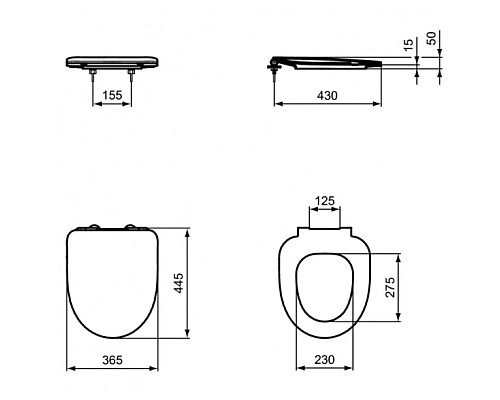 Купить Сиденье для унитаза с микролифтом Ideal Standard I.Life A T467601 в магазине сантехники Santeh-Crystal.ru