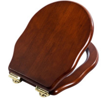 Сидение деревянное орех с механизмом Soft Close петли золото BelBagno Boheme BB115SCW-ORO