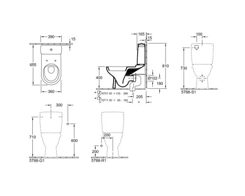 Купить Чаша напольного унитаза Villeroy & Boch O.Novo 56581001 в магазине сантехники Santeh-Crystal.ru