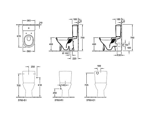 Заказать Чаша напольного унитаза Villeroy & Boch O.Novo 56611001 в магазине сантехники Santeh-Crystal.ru