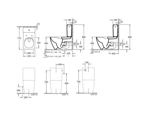 Заказать Чаша напольного безободкового унитаза Villeroy & Boch Venticello 4612R0R1 в магазине сантехники Santeh-Crystal.ru