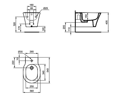 Купить Биде подвесное Ideal Standard Connect Air E026601 в магазине сантехники Santeh-Crystal.ru